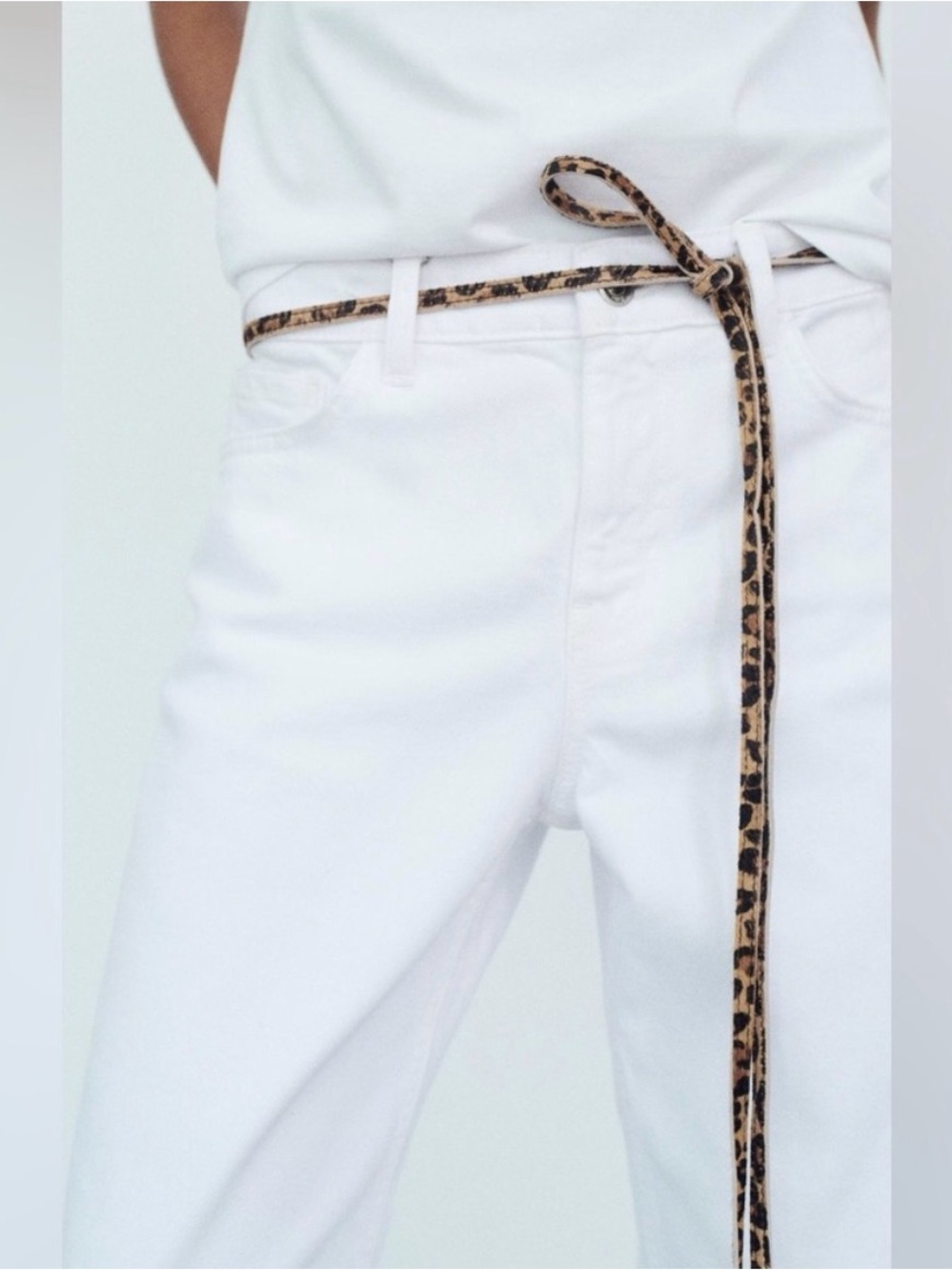 Zara Animal Print Leather Belt - Size 32/85 - Like New